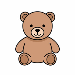 Adorable Brown Teddy Bear Cartoon Illustration