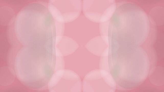 Soft pink background with a symmetrical pattern of overlapping white circles and bokeh lights
