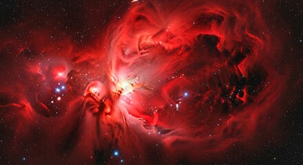 Cosmic cloud formation red nebula