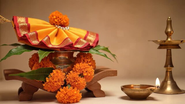 Gudi Padwa Festival Arrangement Traditional Decor