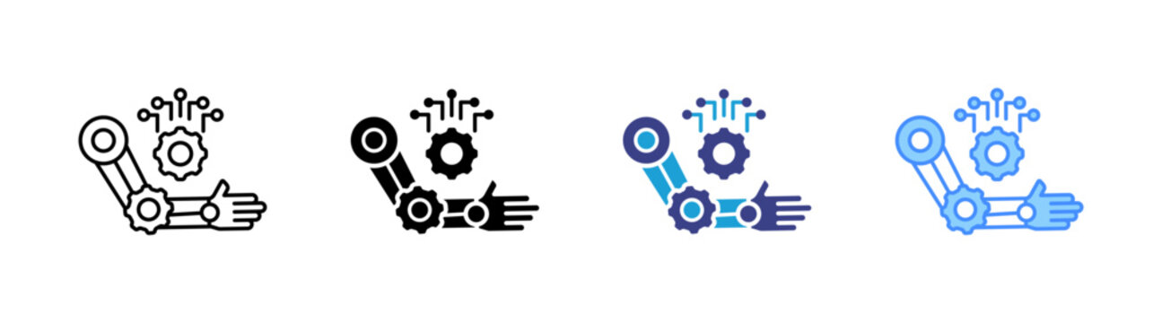 Biomechanical icon set multiple style collection