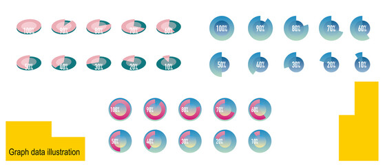 いろいろな円グラフのイメージセット