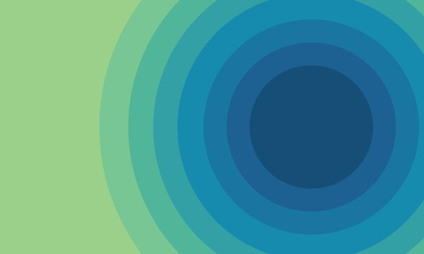 Concentric Circles of Blue and Green Hues Radiating from a Central Point. vector Eps 10