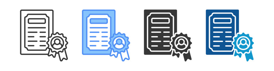 Certificate Icon Set Multiple Style Collection