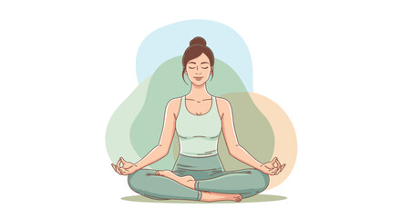 Woman Practicing Yoga Meditation Pose.