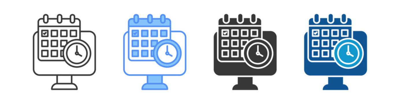 Online Appointment Icon Set Multiple Style Collection