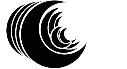 Obraz premium Abstract wave illustration in black and white, flowing curves, dynamic motion, modern design, serene atmosphere