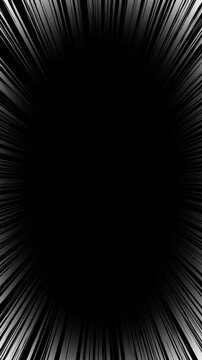 Vertical video of Anime speed line moves with the alpha channel. Manga zoom speed line animation. Comic anime action speed line 4K