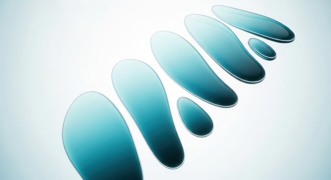 blue gradient shapes arranged in a diagonal line