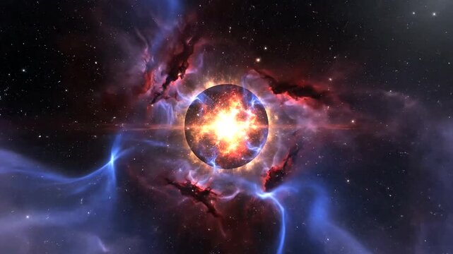 Vibrant Nebula Explosion in Deep Space.