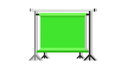 Obraz premium A photography backdrop stand with green screen displayed in a studio setting viewed from the front