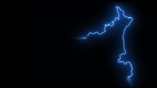 Haryana India State Glowing Map Effect 4K Video