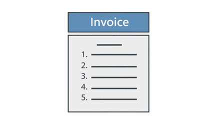 Fototapeta premium Detailed invoice template illustration with numbered blank lines for financial documentation purposes