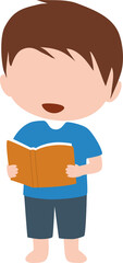 Fototapeta premium boy reading a book