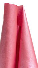 Rolled Pink Textured Wrapping Paper with a Subtle Shimmer on a Transparent Background. Isolated Clipart High Resolution Png