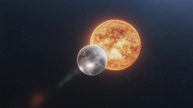 Sirius B White Dwarf Star Glowing Intensely Next to Larger Star