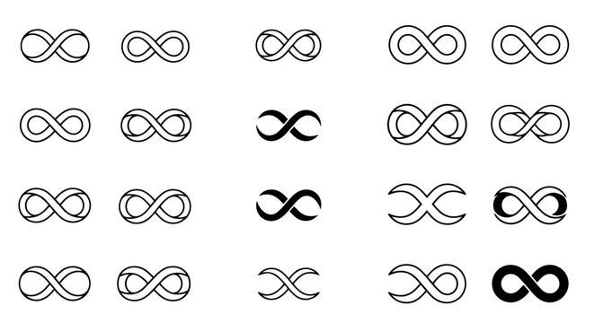 Infinity loop icon set &ndash; modern endless symbol collection