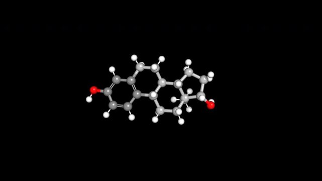 Estradiol Estrogen Hormone Molecule Chemical Structure Rotating Loop