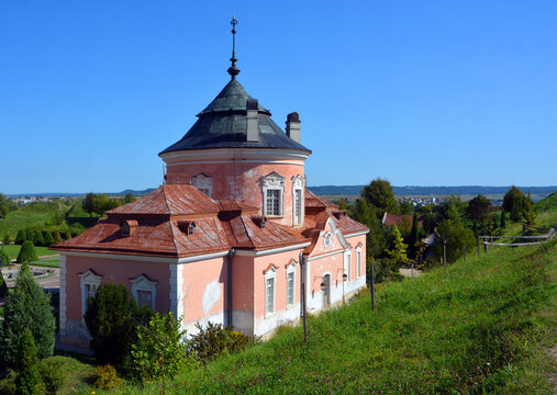 ZOLOCHIV UKRAINE 09 14 17:  Zolochiv Castle is comprised of the huge rectangular Grand Palace and the smaller rotunda of the Chinese Palace, which holds a large collection of Oriental art.