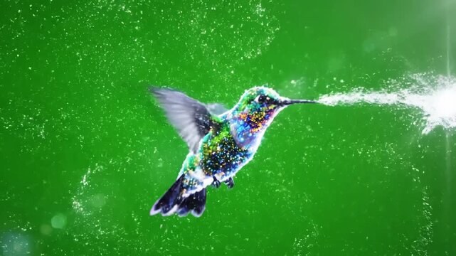 Green Screen bird effect background scene 3 with distortion, overlay, glitch, static noise, scan lines on black background, 4k animated video loop