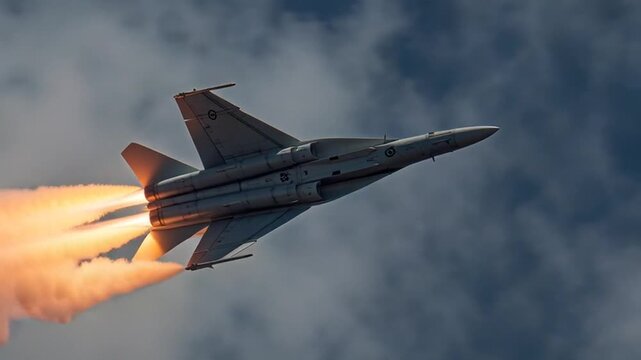 A fighter jet performs a barrel roll with vapor trails in 4K resolution