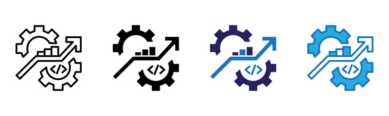 Development Icon Multi Style Vector Illustration