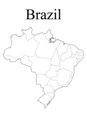 Fototapeta premium Map of the country of Brazil infographic on a white background