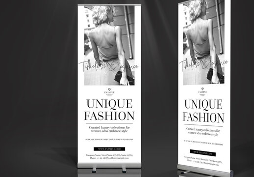 Fashion Roll-up Design in Black and White