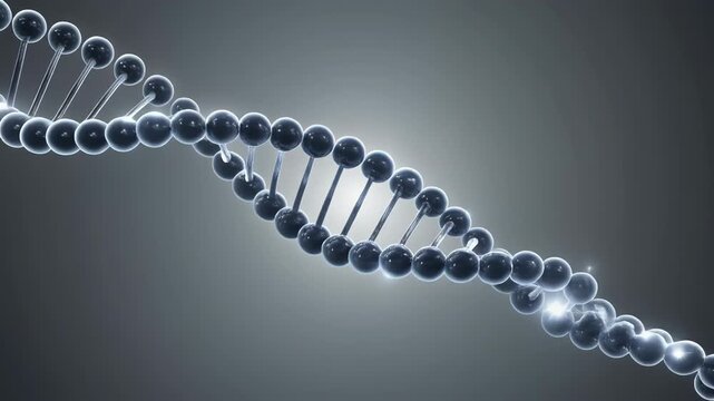 Rotating DNA molecule in a dark environment, showcasing its double helix structure, dna-16.mp4 video