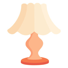 decorative bed desk lamp lighting flat color vector illustration template design