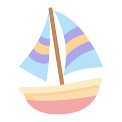 sailboat water transportation vacation holiday flat color vector illustration template design