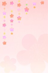 ひな祭りの可愛い背景フレーム縦4