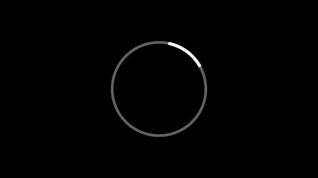 A circular loading indicator with a white segment against a dark background and the text "Loading...." below it