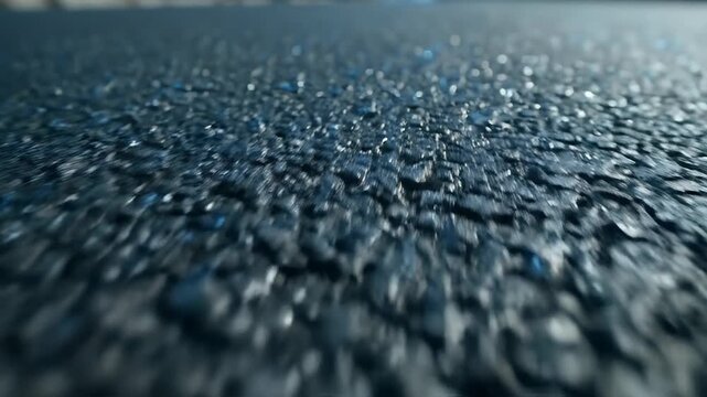 Close-up view of a textured, dark blue surface with subtle light reflections