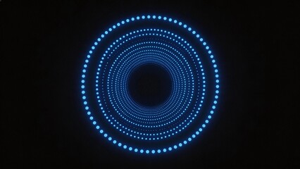 Fototapeta premium Blue glowing circular dot pattern