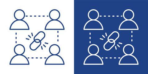 Bonding Blue And White Icon Style Collection