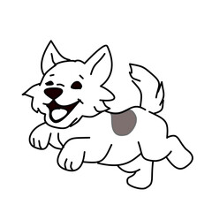 Hand Drawn Dog Sketch Coloring Illustration