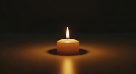 Single Lit Candle in Dark