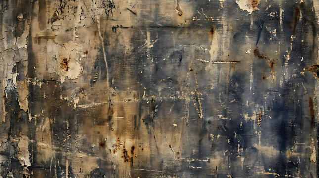 Distressed Painted Surface with Cracks and Fading.