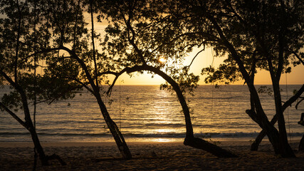 Tropical Coastline at Dusk