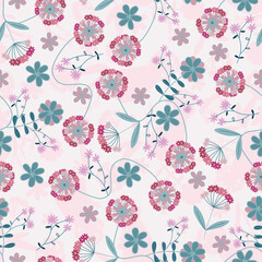 Floral seamless pattern ,Jacobean Print Pattern Seamless , navy flowers Vector clipart. Seamless pattern with stylized exotic flowers, climbing plants. Fashion floral wallpaper, background. Asian	