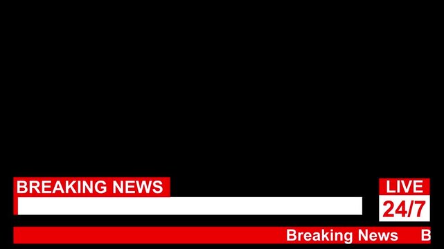 Breaking News template intro for TV broadcast news programs featuring bold 3D  Breaking News  text and badge animation. Dynamic global spinning earth background with cyber and futuristic visual style.
