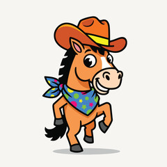 Cheerful Cowboy Pony Character