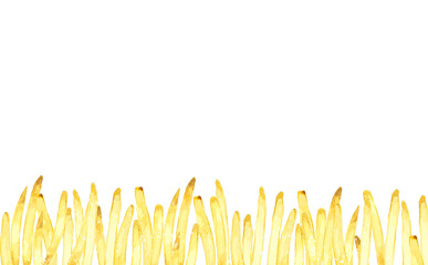 フライドポテトの背景　料理・食べ物の手描き水彩イラスト素材