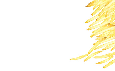 フライドポテトの背景　料理・食べ物の手描き水彩イラスト素材