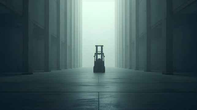 A forklift stands alone in a dimly lit, vast industrial warehouse interior, viewed from a distance, Untitled design concept visible in the empty space, 2026-02-17T091426.910.jpg