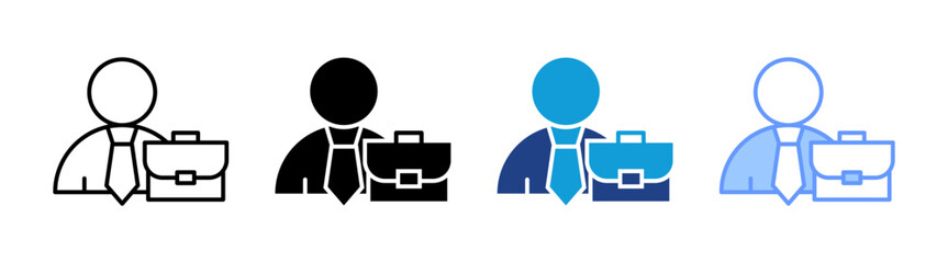 Businessman icon set multiple style collection