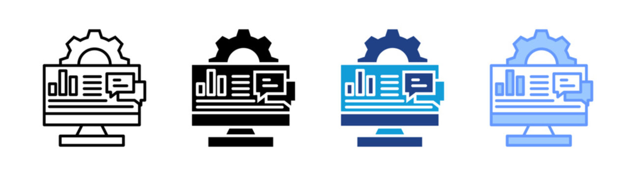 Seo icon set multiple style collection