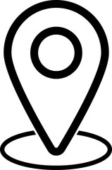 Black location pin marker icon isolated on transparent background