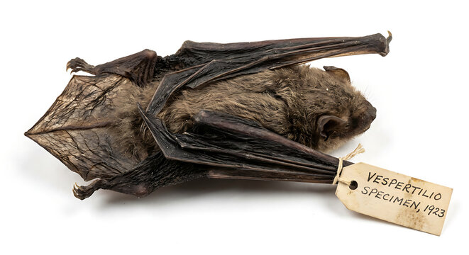 Vintage Bat Specimen (Vespertilio) Museum Collection, Science Research